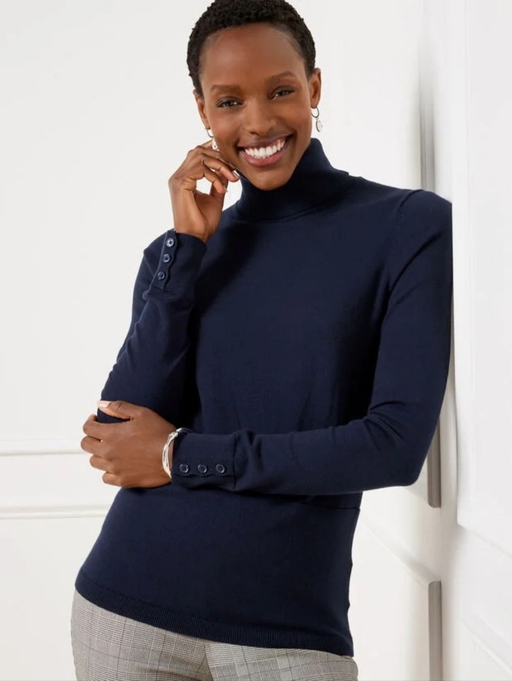 Talbots Navy Perfect Turtleneck Sweater Medium